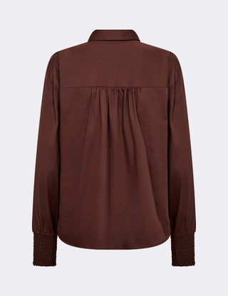 LR-ISLA SOLID 117 Skjorta Mörkbrun