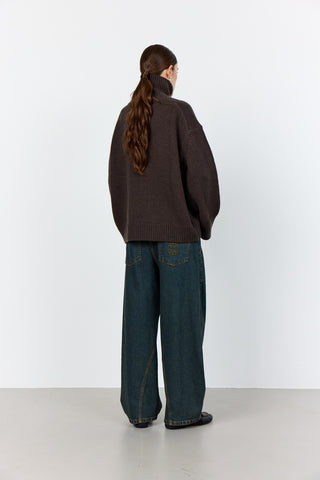 LR-PERLE 3 Pullover Mörkbrun