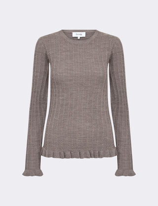 LR-ISMAILA 13 Pullover Ljusbrun