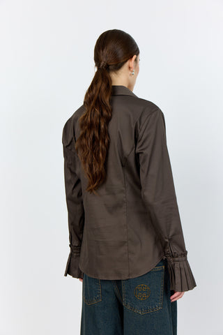 LR-ISLA SOLID 130 Skjorta Mörkbrun