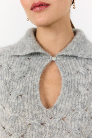 LR-NIVA 1 Pullover Ljusgrått