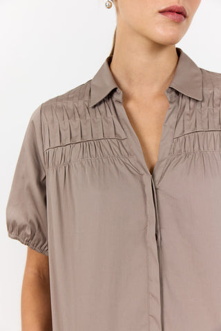 LR-ISLA SOLID 129 Skjorta Mörk sand