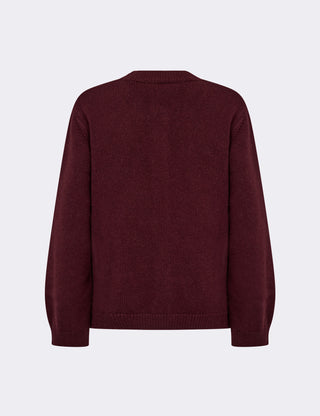 LR-PERLE 9 Cardigan Bordeaux