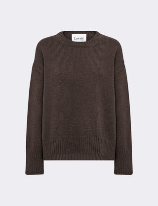 LR-PERLE 1 Pullover Mörkbrun