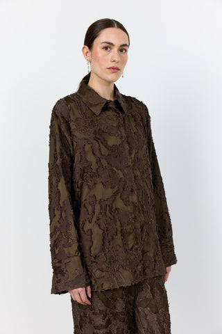 LR-NIKO 2 Skjorta Mörkbrun