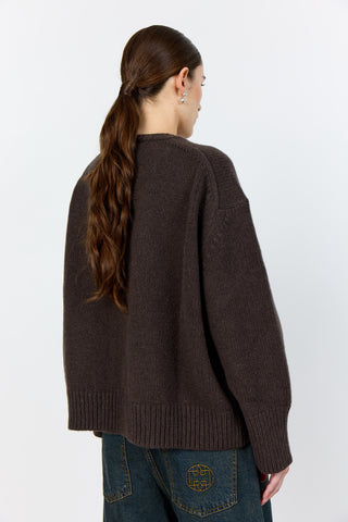 LR-PERLE 1 Pullover Mörkbrun