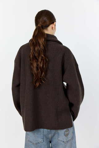 LR-PERLE 10 Pullover Mörkbrun