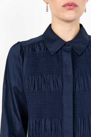 LR-ISLA SOLID 117 Skjorta mörkblå