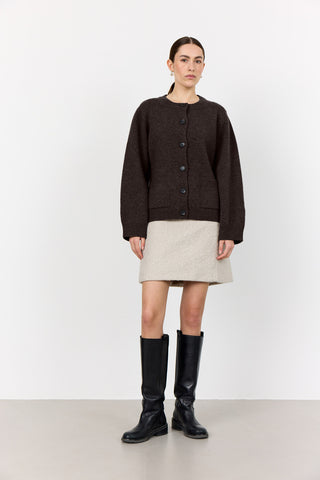LR-PERLE 9 Cardigan Mörkbrun