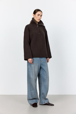 LR-PERLE 10 Pullover Mörkbrun