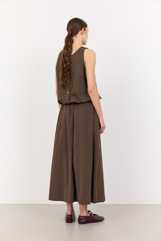 LR-LEA 2 Kjol Mörkbrun