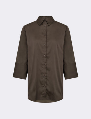 LR-ISLA SOLID 124 Skjorta Mörkbrun