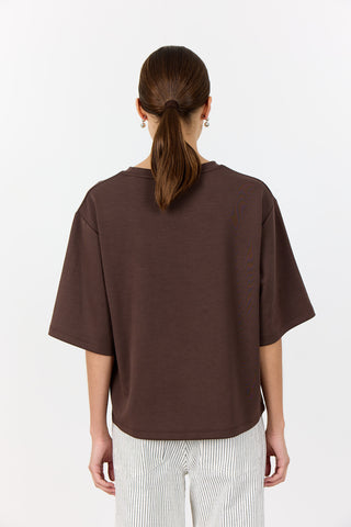 LR-EZRA 11 T-shirt Mörkbrun