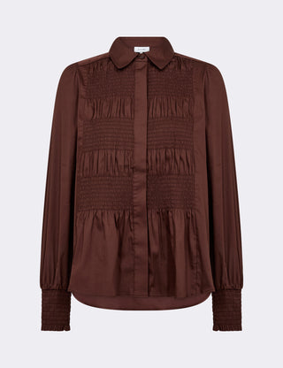 LR-ISLA SOLID 117 Skjorta Mörkbrun