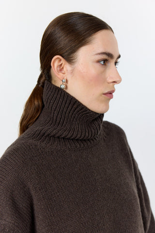 LR-PERLE 3 Pullover Mörkbrun