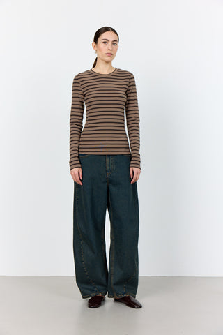 LR-NEDDIE 2 T-shirt Mörkbrun