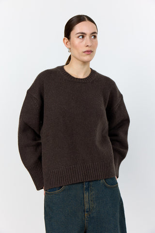 LR-PERLE 1 Pullover Mörkbrun