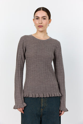 LR-ISMAILA 13 Pullover Ljusbrun