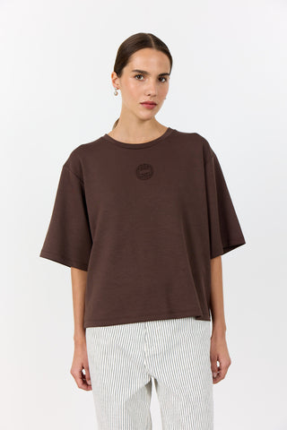 LR-EZRA 11 T-shirt Mörkbrun
