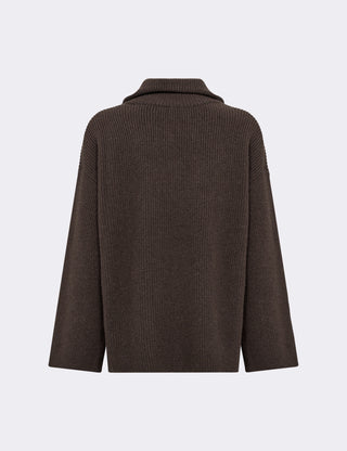 LR-PERLE 10 Pullover Mörkbrun