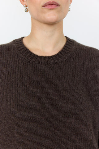 LR-PERLE 1 Pullover Mörkbrun