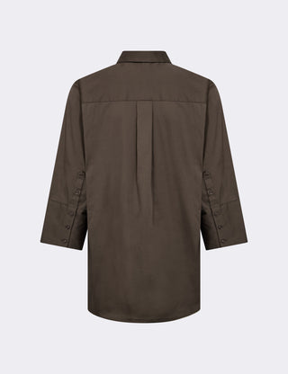 LR-ISLA SOLID 124 Skjorta Mörkbrun