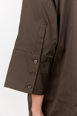 LR-ISLA SOLID 124 Skjorta Mörkbrun