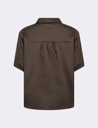 LR-ISLA SOLID 129 Skjorta Mörkbrun