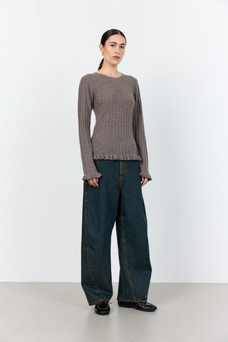 LR-ISMAILA 13 Pullover Ljusbrun