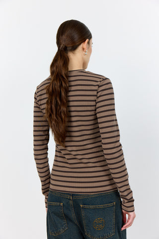 LR-NEDDIE 2 T-shirt Mörkbrun