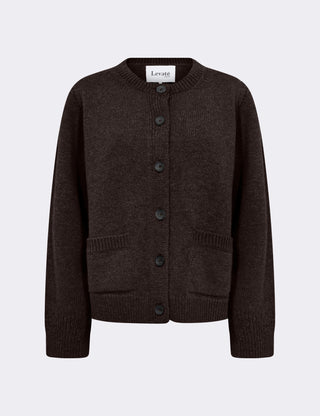 LR-PERLE 9 Cardigan Mörkbrun