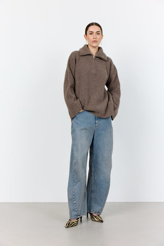 LR-PERLE 10 Pullover Ljusbrun