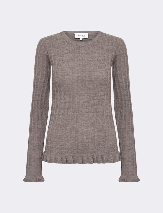 LR-ISMAILA 13 Pullover Ljusbrun