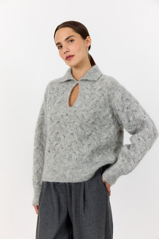 LR-NIVA 1 Pullover Ljusgrått