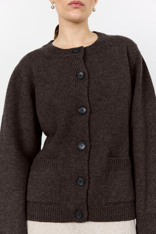 LR-PERLE 9 Cardigan Mörkbrun