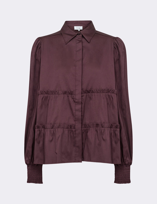 LR-ISLA SOLID 95 Skjorta Bordeaux