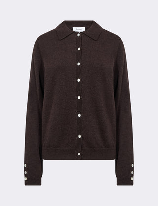 LR-ISMAILA 6 Cardigan Mörkbrun
