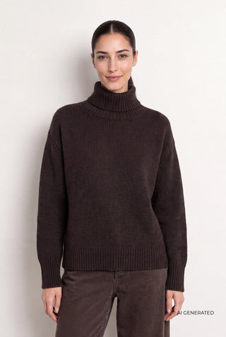 LR-PERLE 3 Pullover Mörkbrun