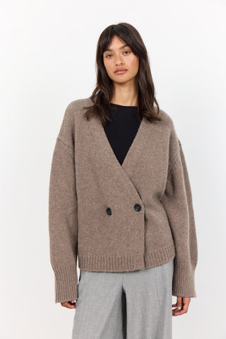 LR-PERLE 6 Cardigan Mörk sand