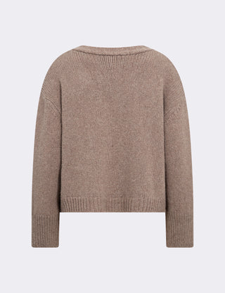 LR-PERLE 6 Cardigan Mörk sand