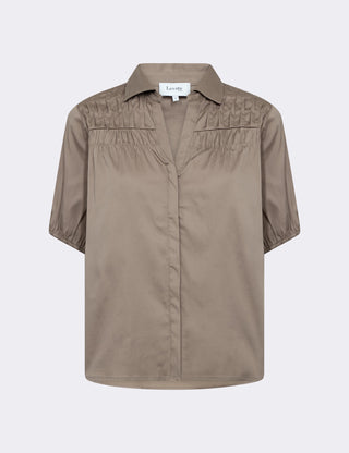 LR-ISLA SOLID 129 Skjorta Mörk sand