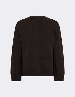 LR-PERLE 9 Cardigan Mörkbrun