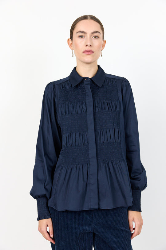 LR-ISLA SOLID 117 Skjorta mörkblå