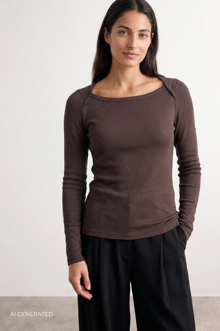 LR-IKA 34 T-shirt Mörkbrun
