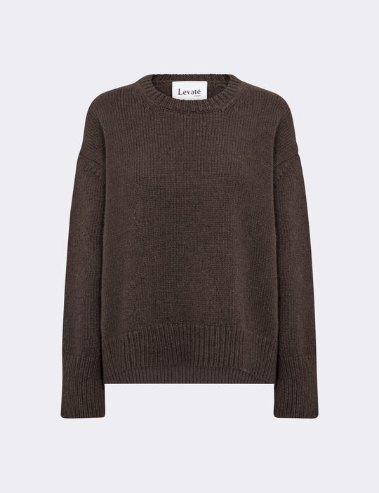 LR-PERLE 1 Pullover Mörkbrun
