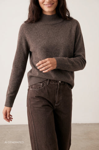 LR-ELOISE 6 Pullover Mörkbrun