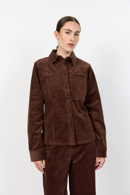 LR-ORLANDO 1 Skjorta Mörkbrun