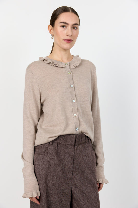 LR-ISMAILA 14 Cardigan Ljusbrun