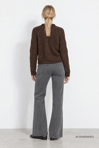 LR-NOREEN 15 Cardigan Mörkbrun