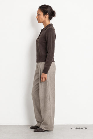 LR-ELOISE 23 Cardigan Mörkbrun